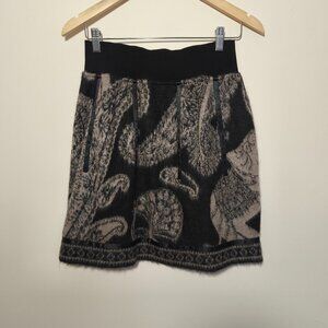 Marc Cain Mohair Wool Pull On Paisley Winter Skirt sz XS/S Designer Cozy Lux